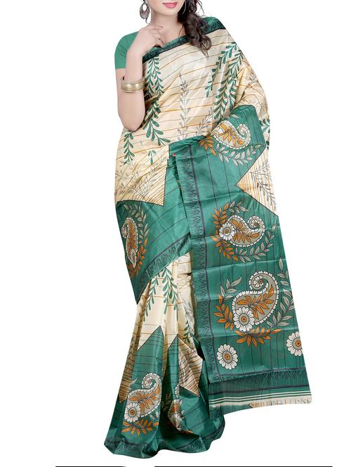 green art silk saree - 10541381 - Very Small Image - 1
