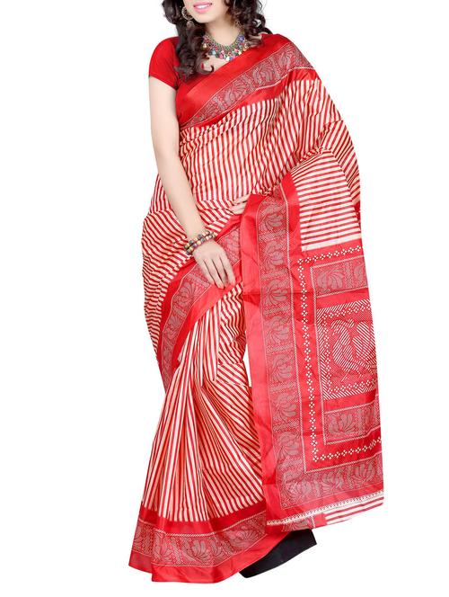 red art silk saree - 10541383 - Very Small Image - 1
