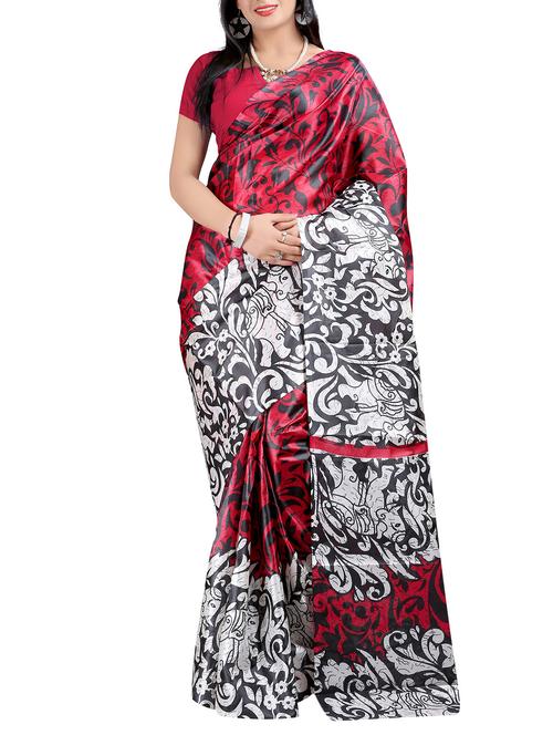 red art silk saree - 10541492 - Very Small Image - 1