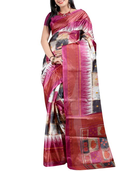 red art silk saree - 10541538 - Very Small Image - 1