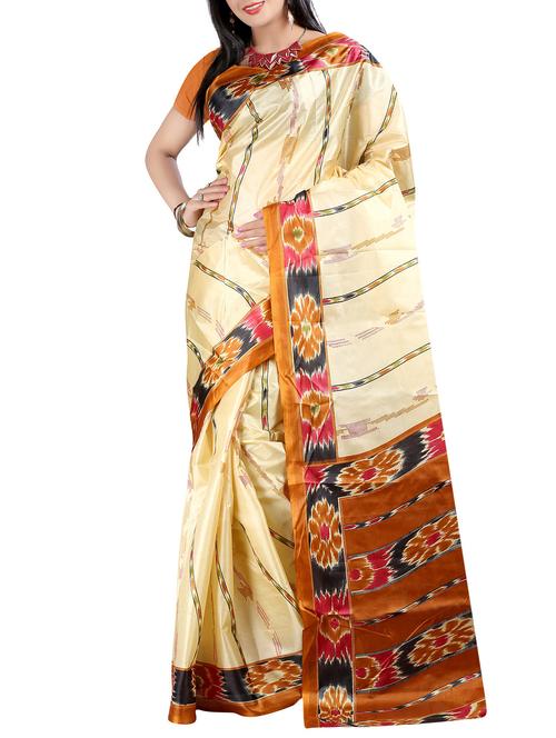 yellow art silk saree - 10541540 - Very Small Image - 1