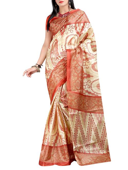 red art silk saree - 10541551 - Very Small Image - 1
