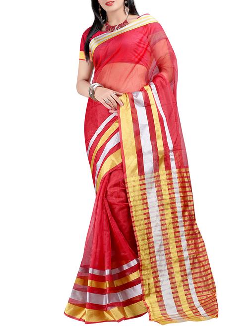 red art silk saree - 10541567 - Very Small Image - 1