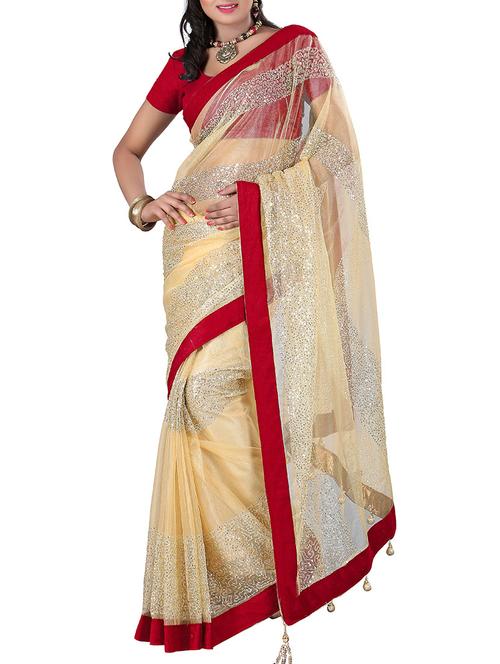 yellow art silk saree - 10541608 - Very Small Image - 1