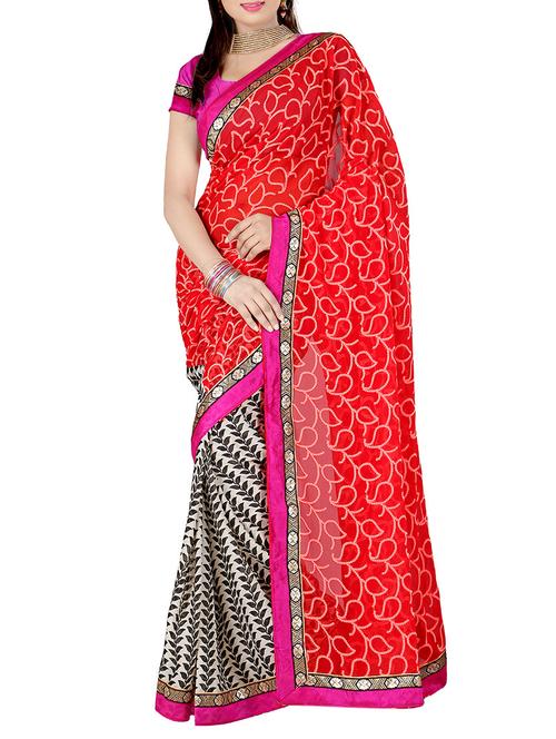 red art silk saree - 10541725 - Very Small Image - 1