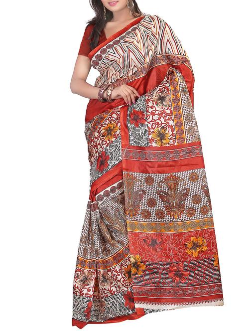 red art silk saree - 10541837 - Very Small Image - 1