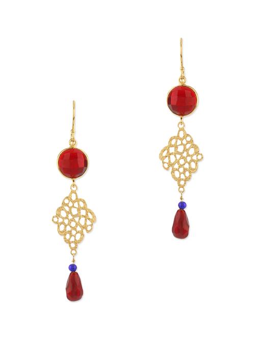lattice allure long gold earrings - 10543352 - Very Small Image - 1