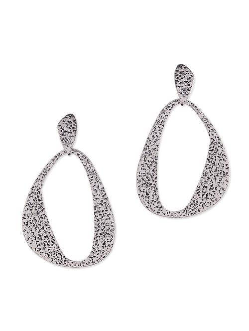 hammered silver plated drop earrings - 10543358 - Very Small Image - 1