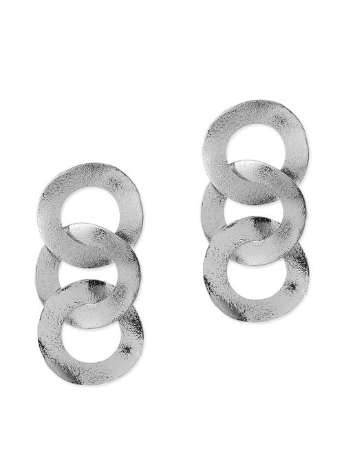 oversized interlinked circles silver earrings - 10543365 - Very Small Image - 1