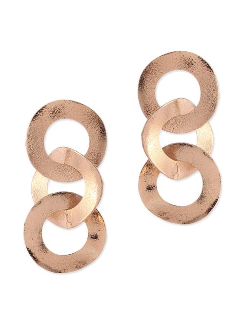 oversized interlinked circles copper earrings - 10543366 - Very Small Image - 1