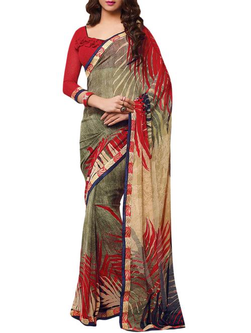multicolor faux georgette saree - 10543527 - Very Small Image - 1