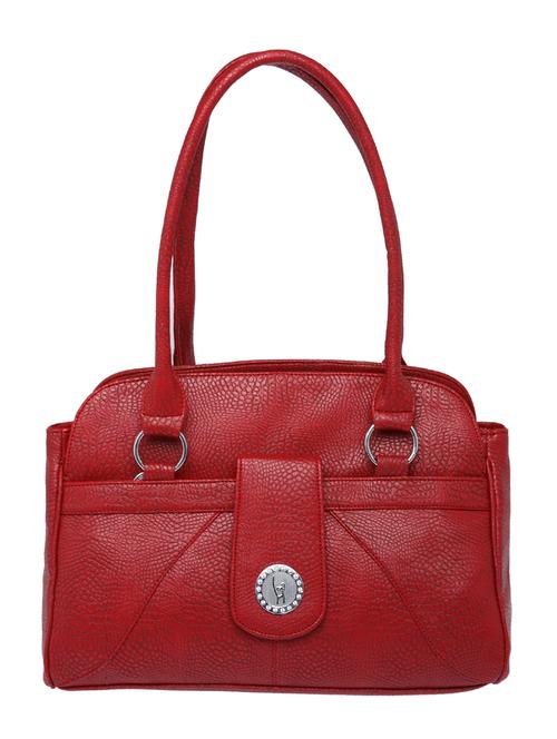 cherry red leatherette handbag - 10545348 - Very Small Image - 1