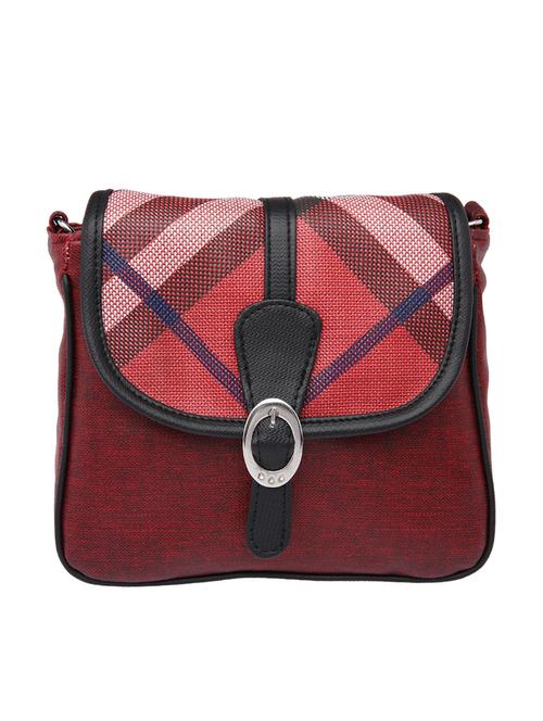 maroon leatherette sling bag - 10545384 - Very Small Image - 1