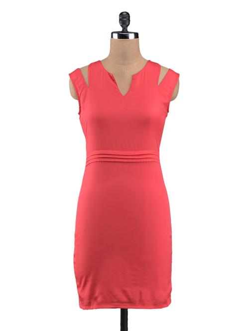 sleeveless solid red bodycon dress - 1054711 - Very Small Image - 1