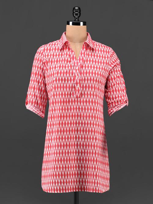 red printed cotton shirt - 1054823 - Very Small Image - 1