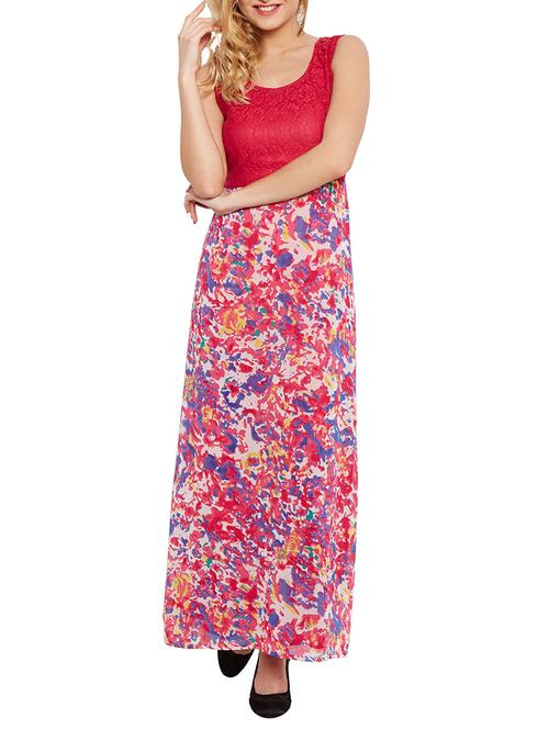 red georgette dress - 10549143 - Very Small Image - 1