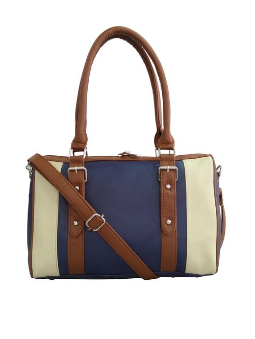 navy faux leather handbag - 10549496 - Very Small Image - 1