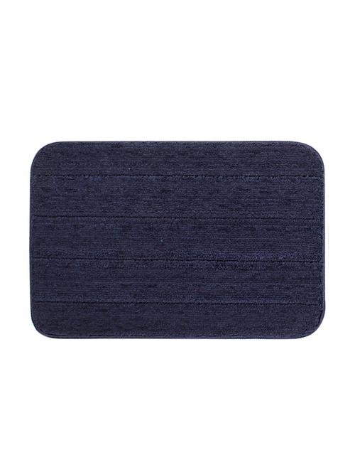 lushomes ultra soft microfiber polyester navy blue regular bath mat - 10549528 - Very Small Image - 1