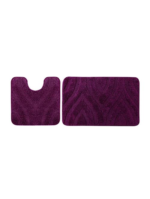 lushomes ultra soft cotton deep purple large bath mat set (1 pc bathmat + 1 pc contour) - 10549625 - Very Small Image - 1