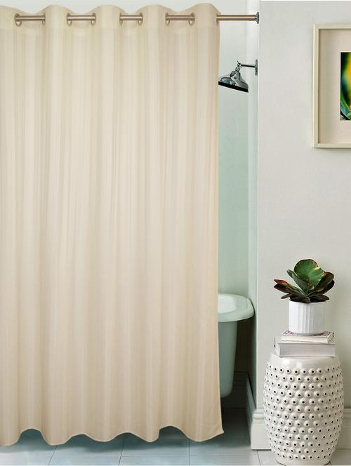 lushomes unidyed cream polyester shower curtain with 10 eyelets - 10550703 - Very Small Image - 1