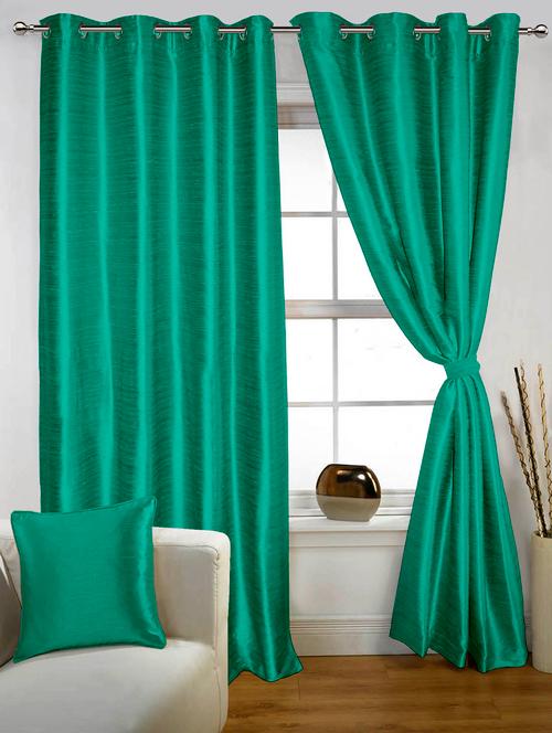 lushomes blue stone twinkle star curtain with blackout lining with 8 eyelets for long door - 10550756 - Very Small Image - 1