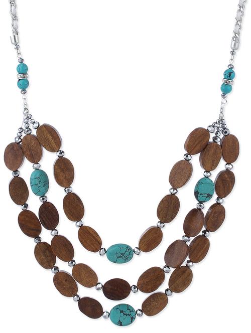tropical wood shell layered necklace - 10552751 - Very Small Image - 1