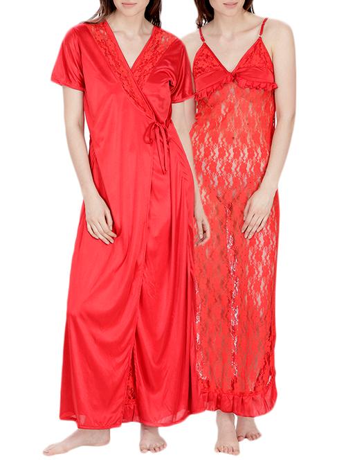 red satin nightwear - 10554351 - Very Small Image - 1