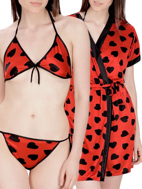 red satin nightwear - 10554353 - Very Small Image - 1