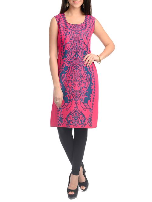 pink cotton anarkali kurta - 10554585 - Very Small Image - 1