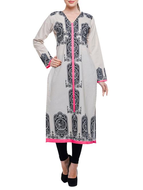 multi colored cotton anarkali kurta - 10554601 - Very Small Image - 1