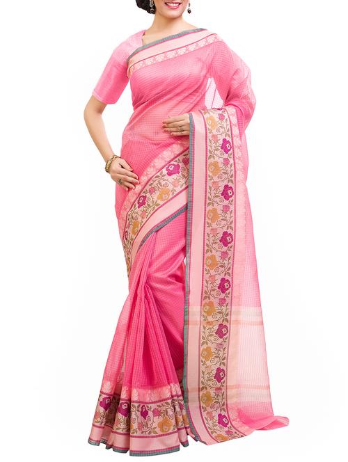 dark pink net saree - 10554635 - Very Small Image - 1