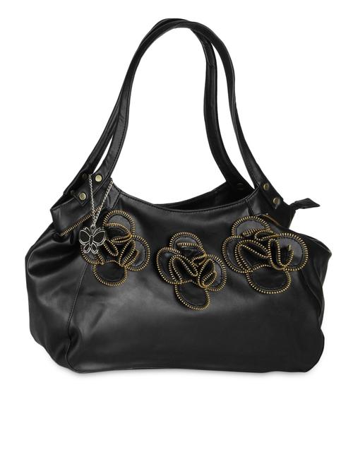 black plain solid leatherette hand bag - 1055686 - Very Small Image - 1