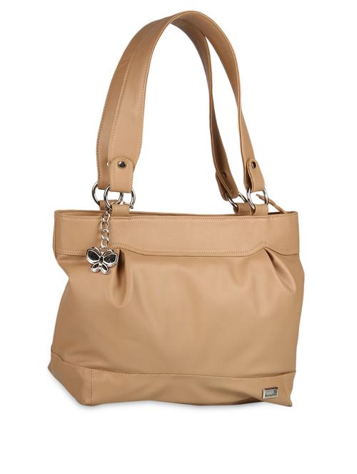 beige plain solid leatherette hand bag - 1055693 - Very Small Image - 1