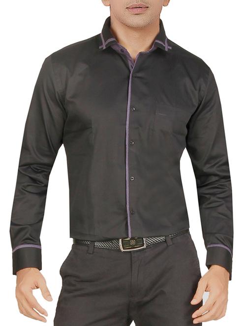 black cotton casual shirt - 10557064 - Very Small Image - 1