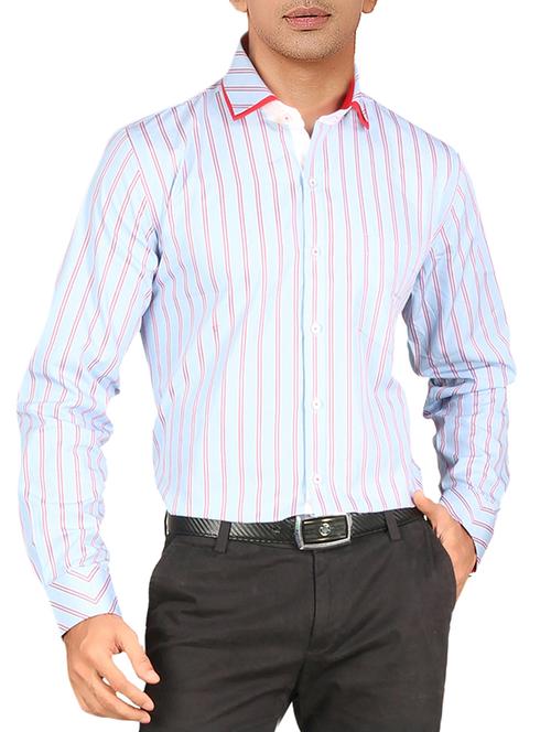 light blue cotton casual shirt - 10557075 - Very Small Image - 1
