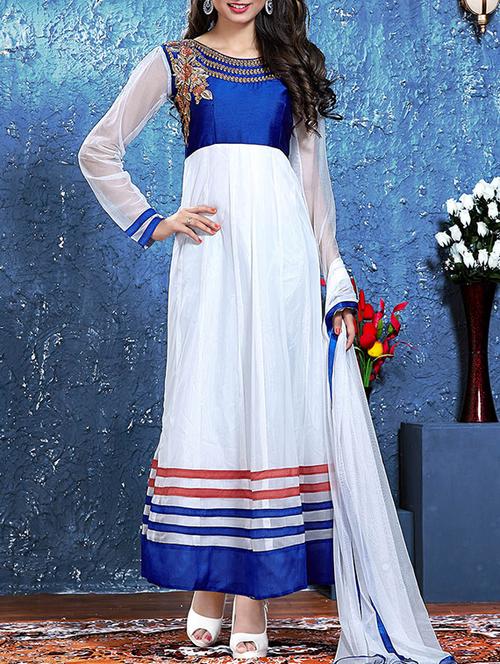 white net unstitched suit - 10558869 - Very Small Image - 1