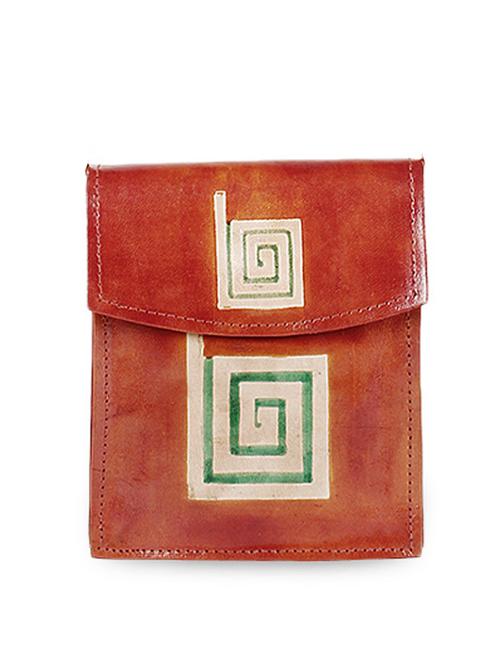 red geometric printed leatherette sling bag - 1055968 - Very Small Image - 1