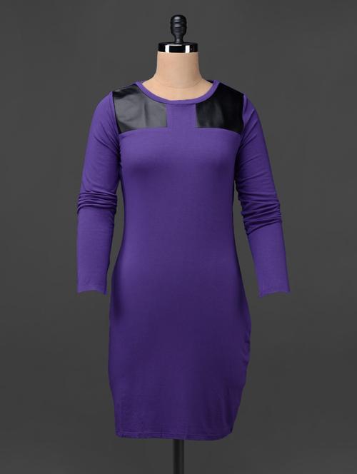 bodycon color block knitted viscose dress - 1056064 - Very Small Image - 1