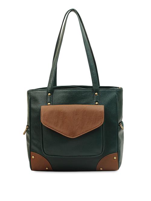 dark green textured leatherette handbag - 1056808 - Very Small Image - 1