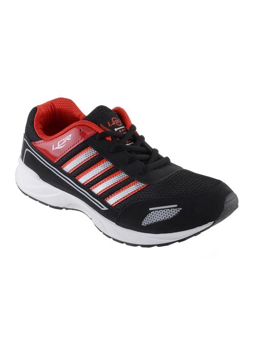 black red leatherette sports shoes - 10570318 - Very Small Image - 1