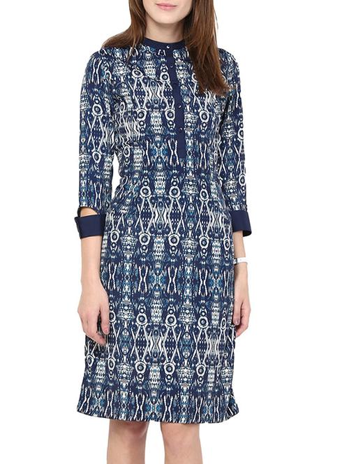 navy crepe dress - 10570552 - Very Small Image - 1