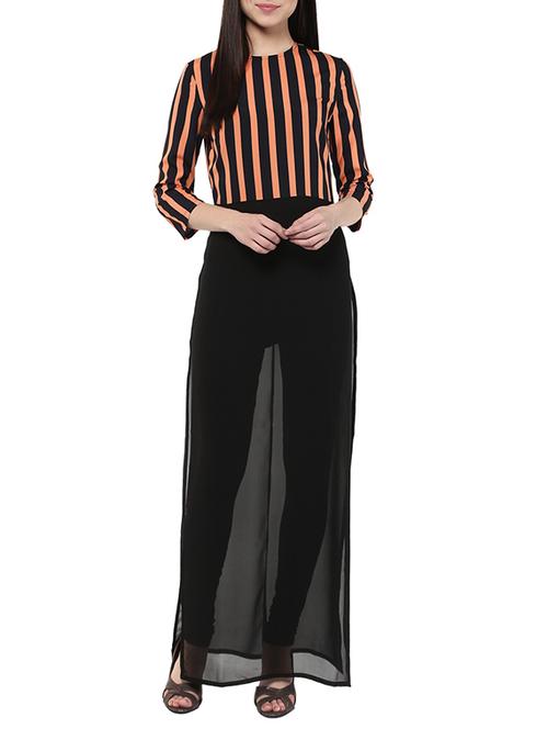 round neck striped long tunic - 10570595 - Very Small Image - 1