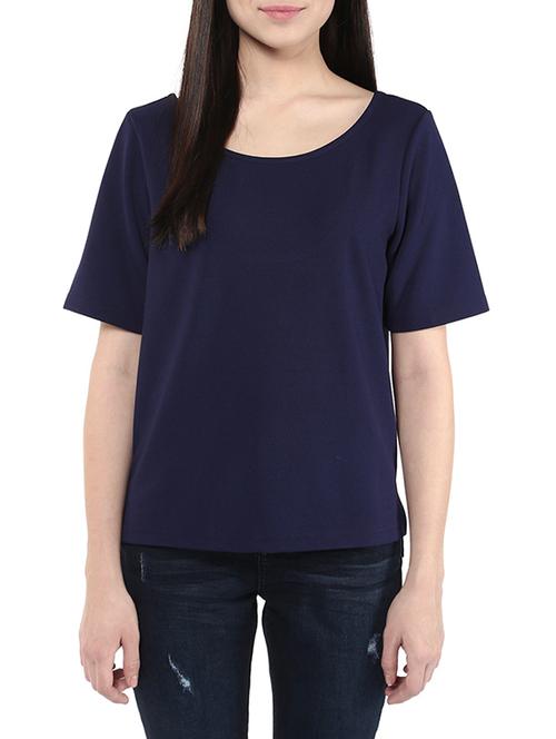 scoop neck solid top - 10570607 - Very Small Image - 1