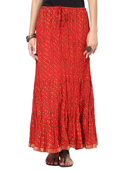 red cotton skirts - 10571845 - Very Small Image - 1