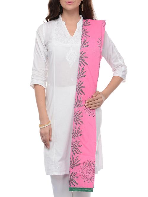 pink cotton dupatta - 10571906 - Very Small Image - 1