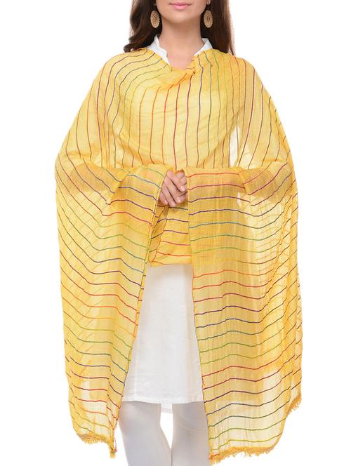 yellow cotton dupatta - 10571930 - Very Small Image - 1