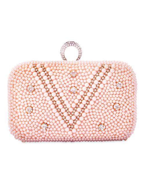 Faux pearl embellished box clutch - 1057736 - Very Small Image - 1