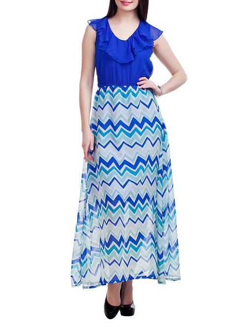 peptrends blue maxi dress - 10578294 - Very Small Image - 1