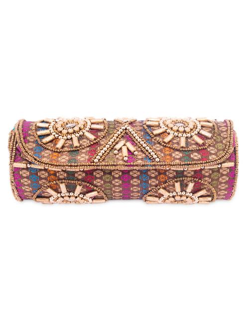 Ethnic art silk round sling clutch - 1057891 - Very Small Image - 1