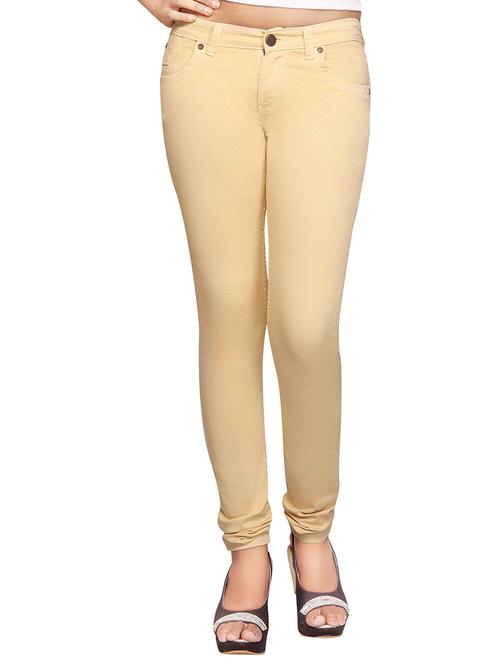 adbucks yellow stretchable denim silky jeans - 10579124 - Very Small Image - 1